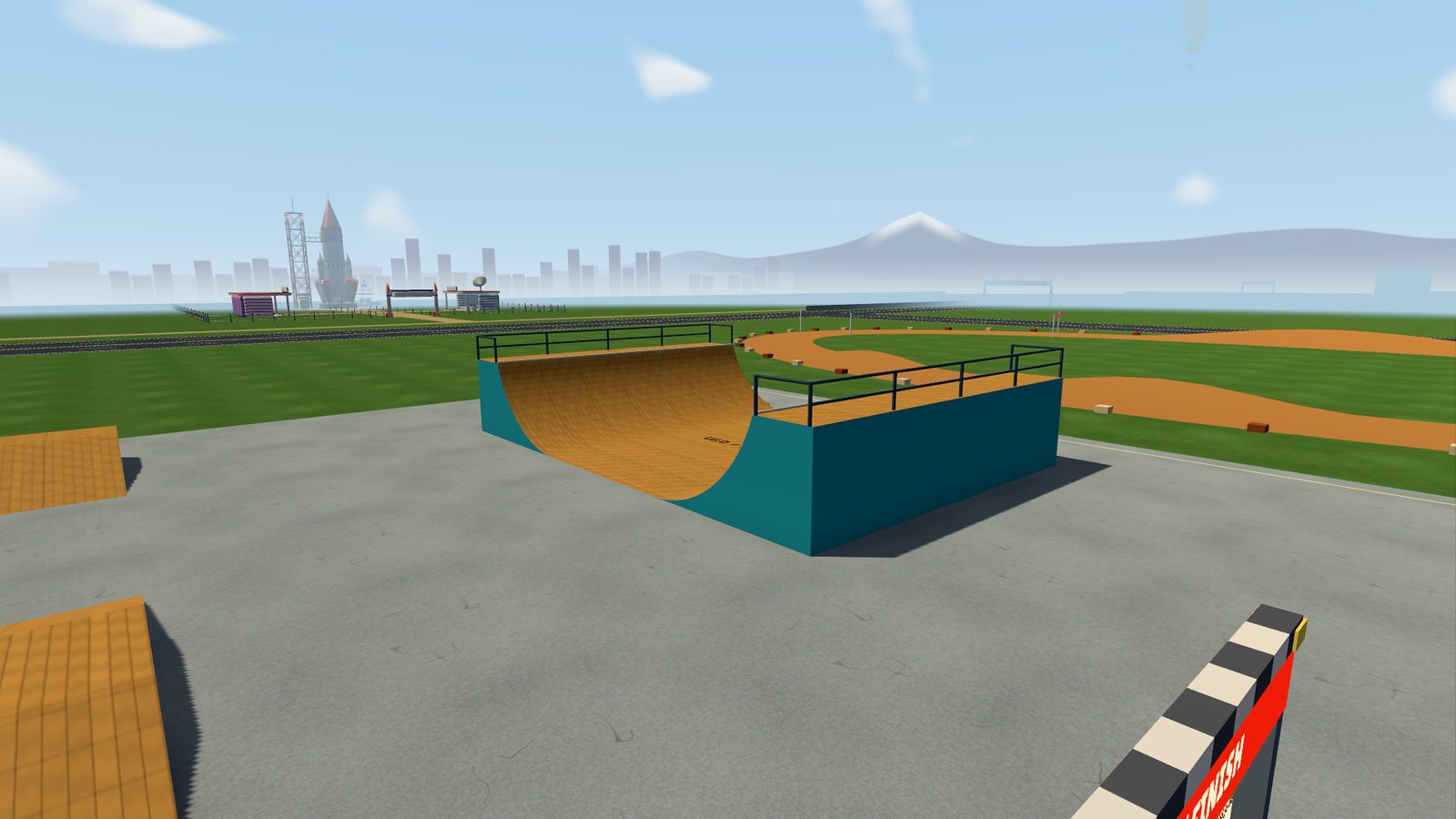 Skatepark met halfpipe